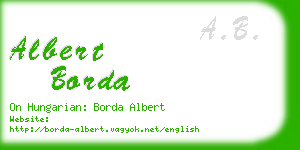 albert borda business card